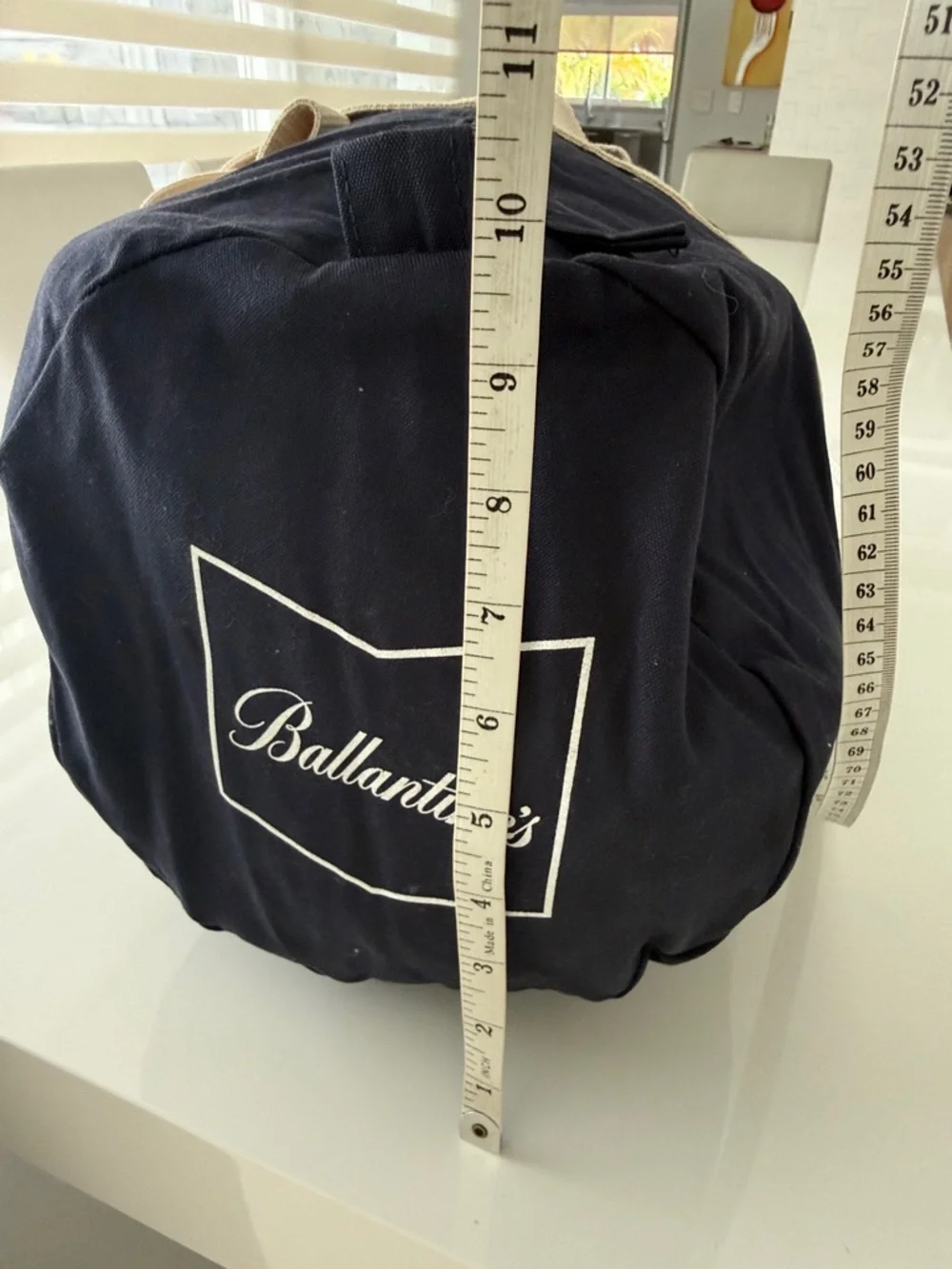 Black Duffel Bag with White Straps